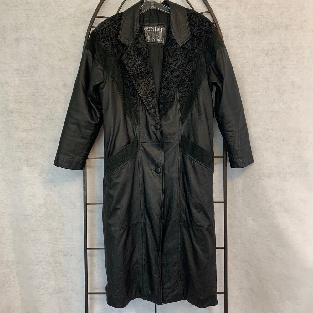 Winlet Vintage Leather Maxi Coat Women's Size M‎
